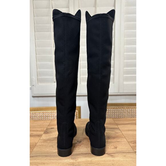 Stuart Weitzman 5050 Over The Knee Tall Boots Black Suede/Gaberdine Size 5 NWOB - Picture 10 of 16